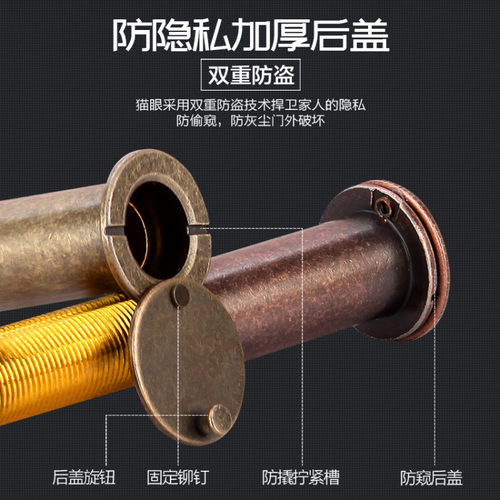 步阳防盗门猫眼门镜家用通用大门老式入户门上的门眼堵孔金属防窥 - 图2