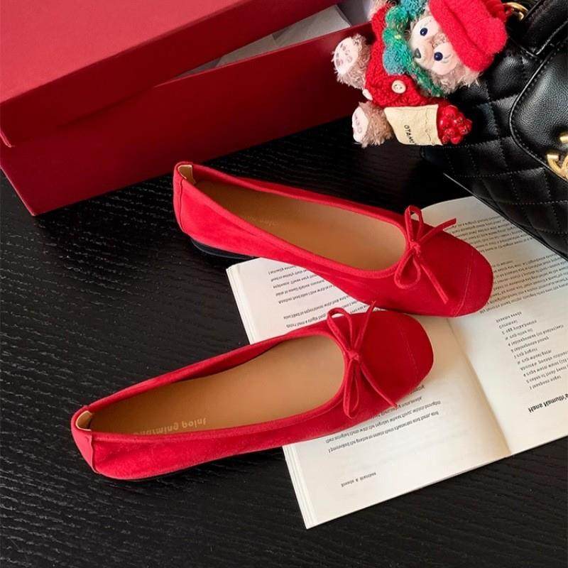 自留版 蝴蝶结黄色单鞋女平底浅口晚晚鞋软底豆豆鞋法式芭蕾鞋,淘宝优惠券,粉丝福利购,淘宝优惠卷