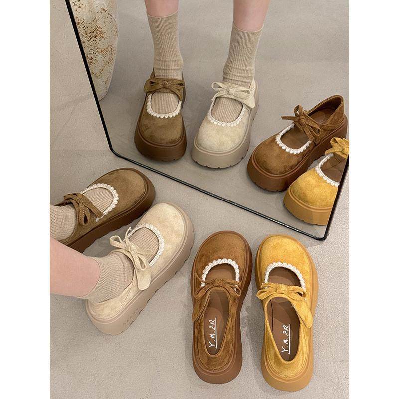 厚底增高全包勃肯鞋女2026年新款蝴蝶结魔术贴一脚蹬配裙子单鞋,淘宝优惠券,粉丝福利购,淘宝优惠卷