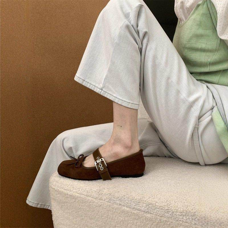 法式方头浅口平底单鞋女2026春秋新款蝴蝶结芭蕾舞鞋软底玛丽珍鞋,淘宝优惠券,粉丝福利购,淘宝优惠卷