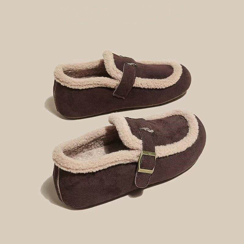 加绒勃肯鞋女2026冬季新款爆款百搭软底一脚蹬豆豆鞋保暖毛毛棉鞋,淘宝优惠券,粉丝福利购,淘宝优惠卷