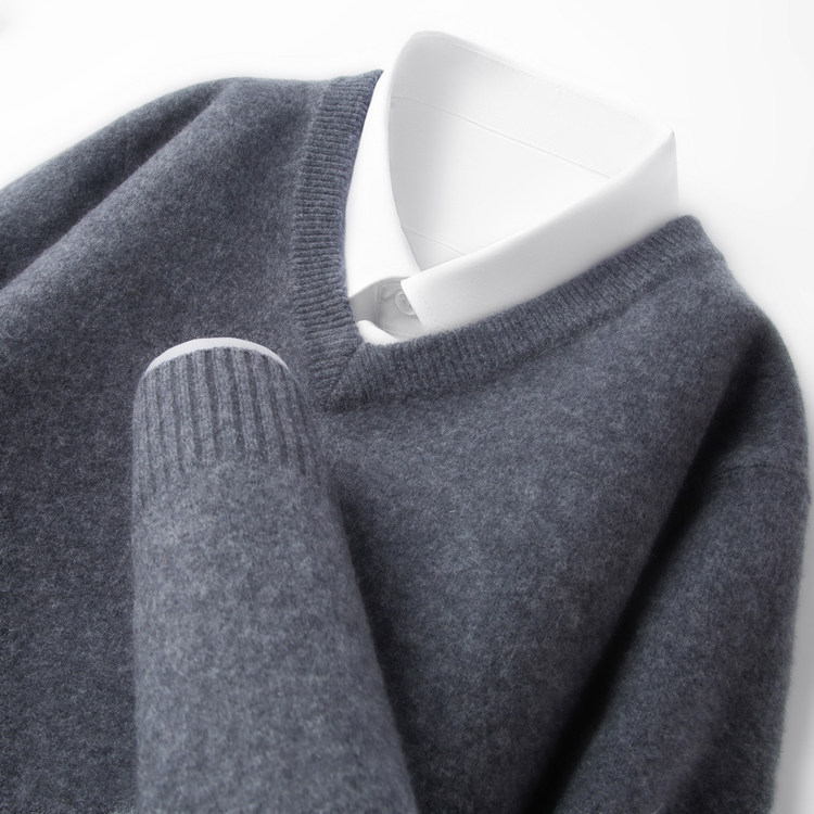 鄂尔多斯市100%纯山羊绒衫男士V领毛衣加厚款商务休闲冬季针织衫,淘宝优惠券,粉丝福利购,淘宝优惠卷