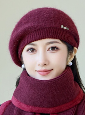 冬季中老年女加绒保暖毛线帽
