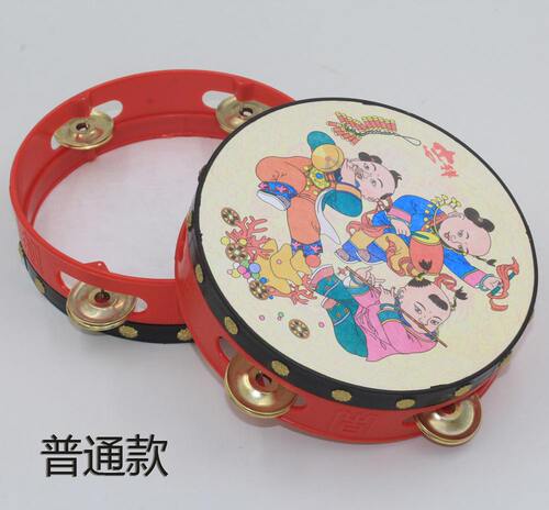 儿童手摇铃鼓 婴幼儿园铃鼓 手鼓宝宝拍打击乐器玩具 手拍鼓 - 图0