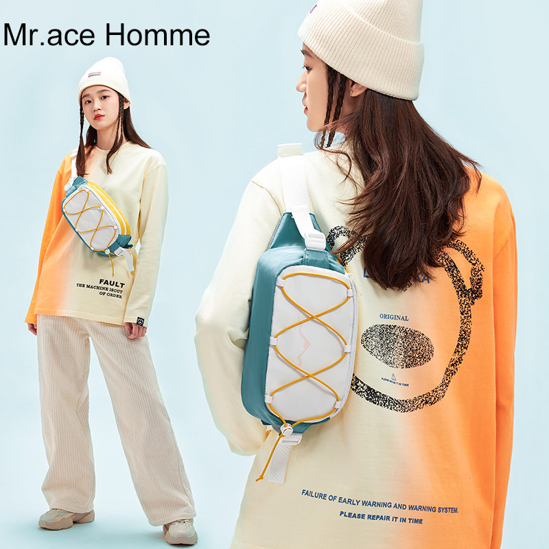 mrace日系女甜酷包包胸包男斜挎包 mracehomme简恬胸包