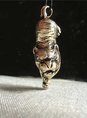 纯银下山虎藏獒狼头压惊关公吊坠