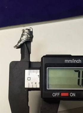 越轩银匠s925银雄鹰纹祥款立体浮雕黑狗牙吊坠牙尖套包邮