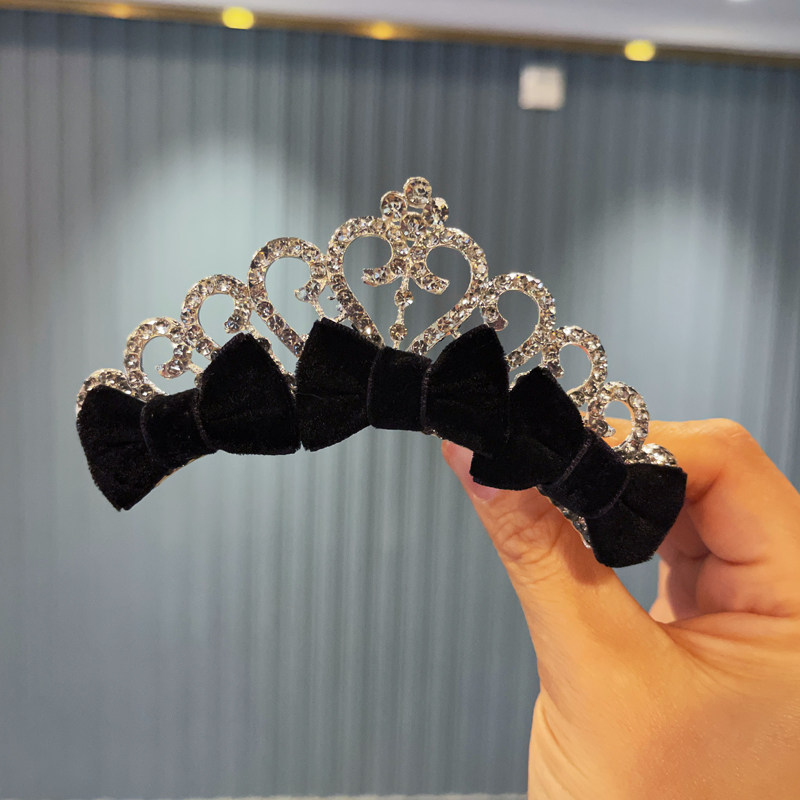 韩国镶钻皇冠插梳儿童头发饰公主演出礼服拍照发夹女孩蝴蝶结发卡,淘宝优惠券,粉丝福利购,淘宝优惠卷
