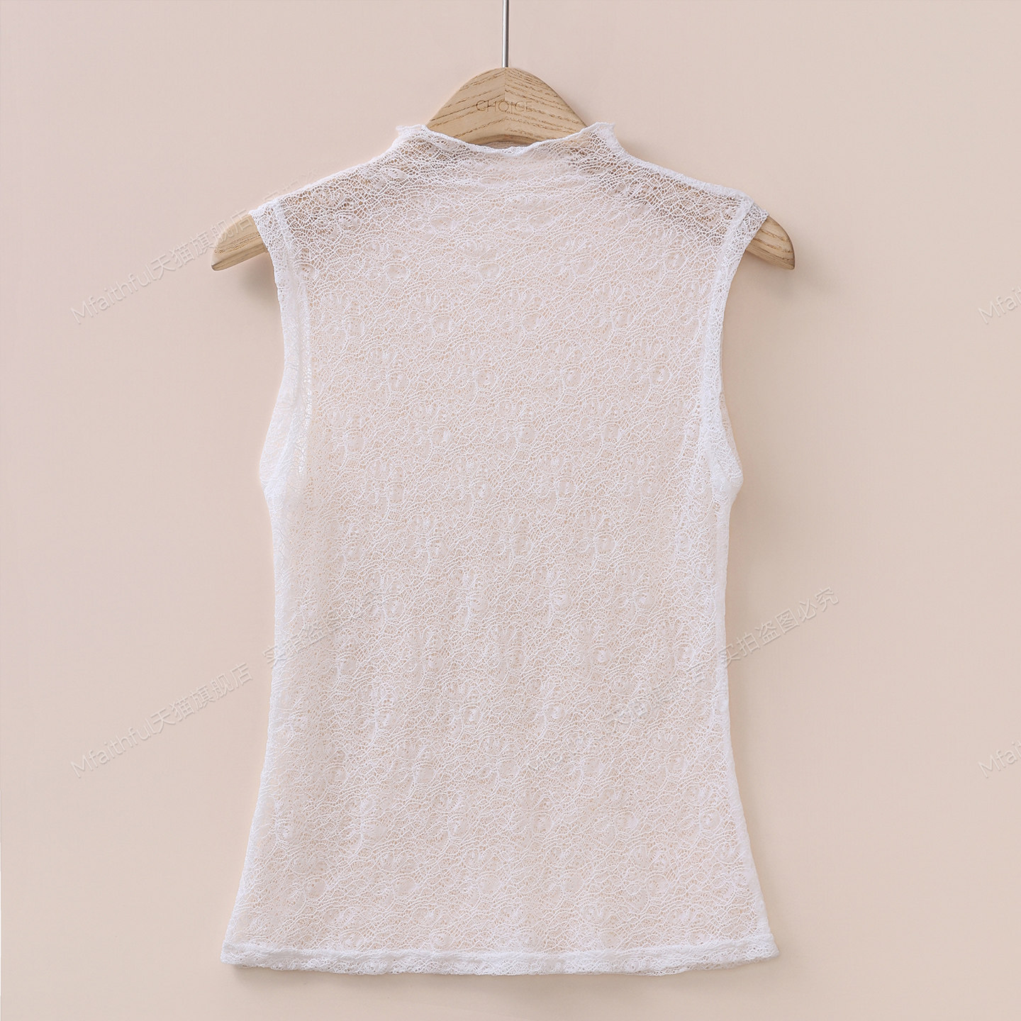 蕾丝假领子女毛衣内搭秋冬半高领无袖长款背心叠穿薄木耳边打底衫,淘宝优惠券,粉丝福利购,淘宝优惠卷