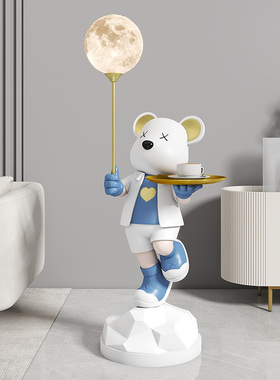 轻奢网红暴力熊摆件客厅大型落地存钱罐电视柜沙发旁软装饰品迎宾