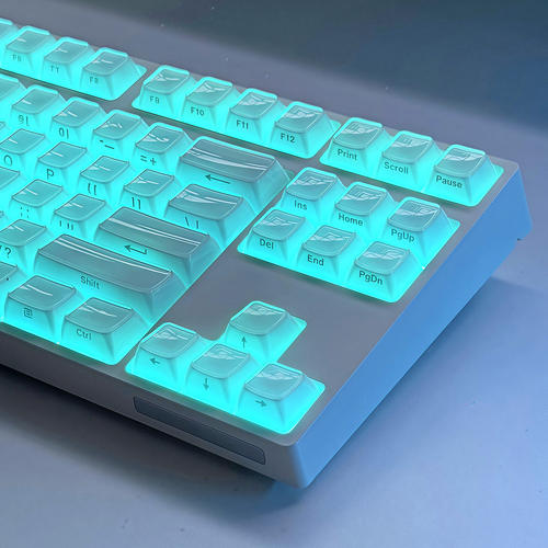 水晶果冻键帽白色侧刻OEM高度PC透明个性磁轴机械键盘键帽wooting - 图3
