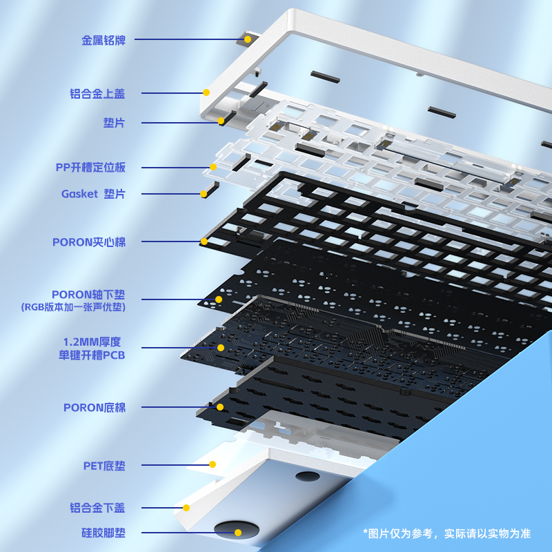 LEOBOG Hi75铝合金机械键盘75配列铝坨坨套件Gasket结构客制化RGB - 图0