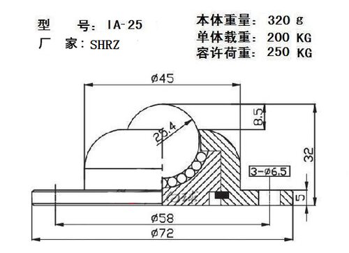 IA-25 重型金属万向轮球 输送球 万向滚珠圆盘滚轮不锈钢承重大 - 图1