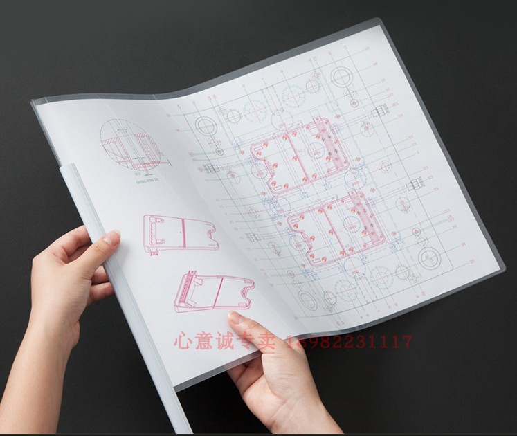 齐心（COMIX）Q310A3抽杆报告夹横式A3白色透明资料夹10个装-图0