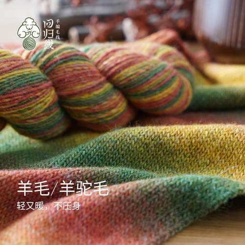 回归线知音中粗段染毛线团羊毛羊驼毛 手工diy棒针编织毛衣围巾 - 图2