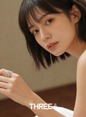 三物THREE日系冷淡风蕾丝戒指女小众镂空指环简约通勤开口戒时尚