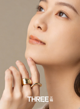 三物THREE~日杂小众时尚气质酷盖感个性百搭艺术抽象线条双指戒指