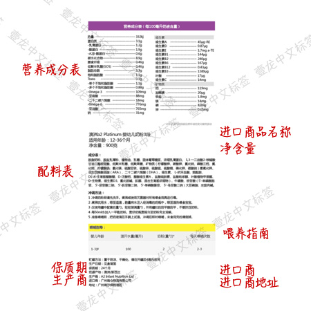 进口奶粉中文模板 A2贴纸爱他美贝拉米喜宝牛栏不干胶标签-图0