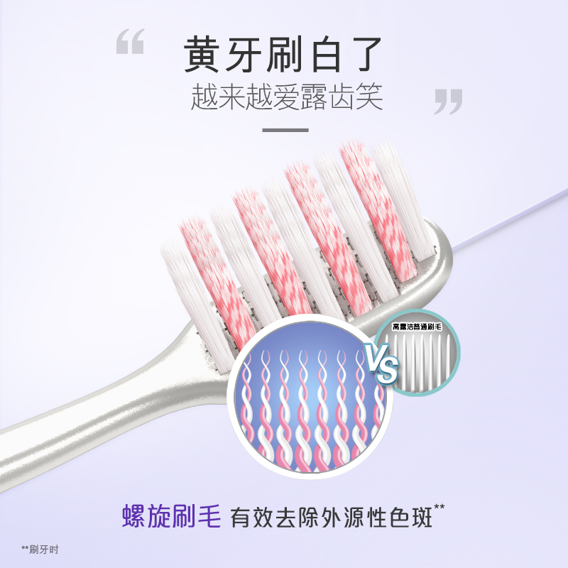 高露洁纤柔系列双效旋白牙刷软毛家庭装家用待客成人情侣牙刷10支