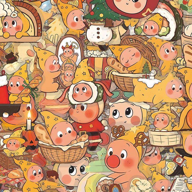 114张透明款我们都是星星人贴纸卡通可爱治愈贴画防水装饰水杯diy,淘宝优惠券,粉丝福利购,淘宝优惠卷