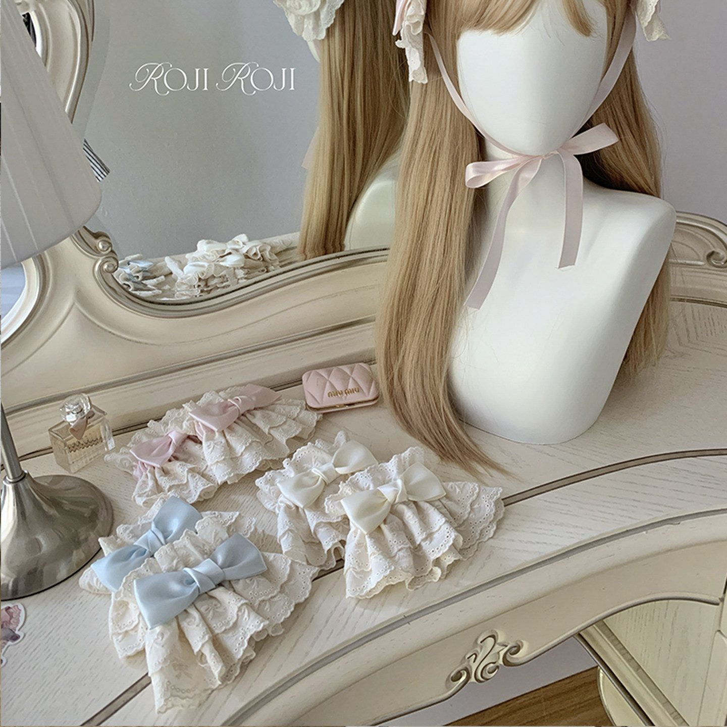 roji原创Lolita生成色蕾丝手袖女夏季蝴蝶结洛丽塔可爱大花边甜美,淘宝优惠券,粉丝福利购,淘宝优惠卷