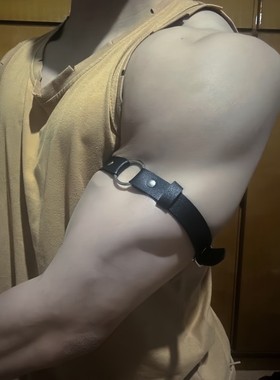 男生可调节皮革肌肉圆形臂环臂带