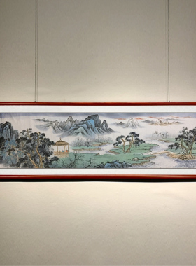 纯手绘仿古画禅意山水画