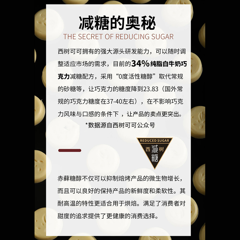 西树可可纯脂白牛奶巧克力币34%可可脂纽扣型家用西点烘焙白巧 - 图1