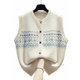 Cardigan round neck knitted vest vest women's sweater vest