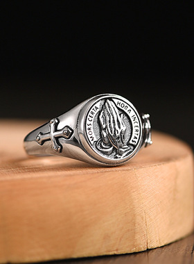 开口潮流复古铜镀金十字架饰品