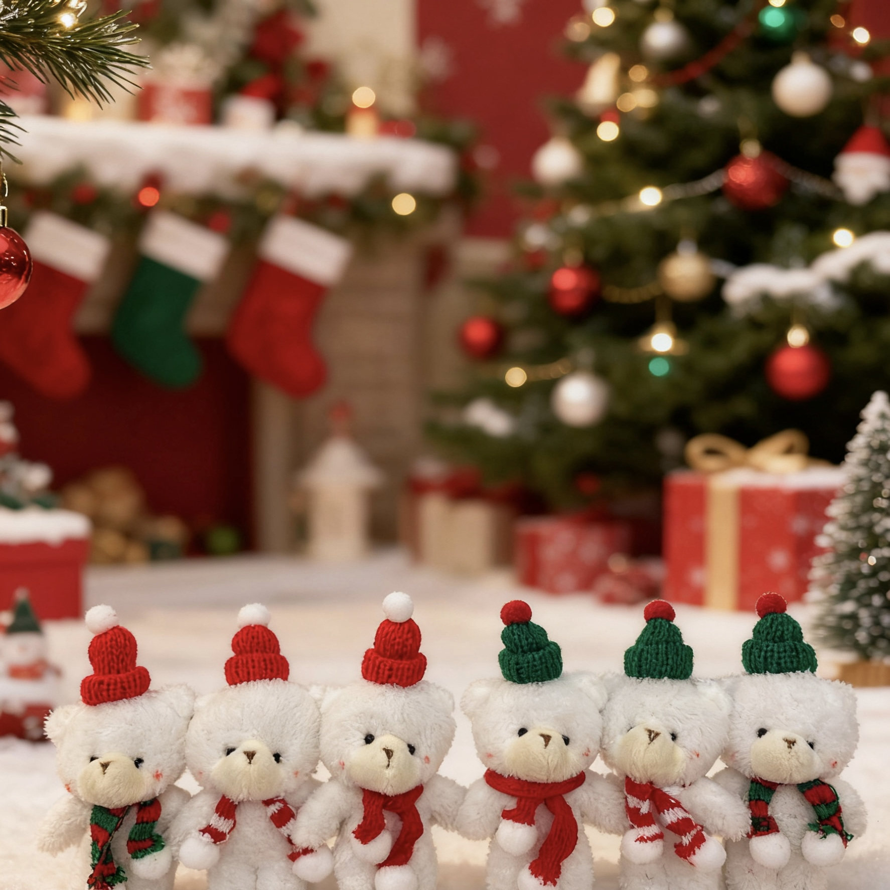 圣诞节圣诞迷你围巾小熊可爱毛绒泰迪熊 只有江浙沪可以圣诞前到,淘宝优惠券,粉丝福利购,淘宝优惠卷