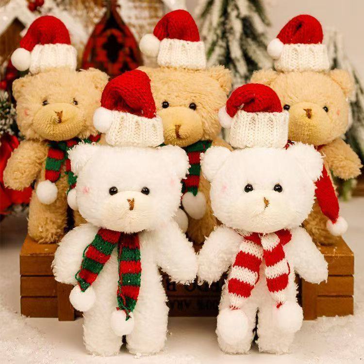圣诞节圣诞迷你围巾小熊可爱毛绒泰迪熊 只有江浙沪可以圣诞前到,淘宝优惠券,粉丝福利购,淘宝优惠卷
