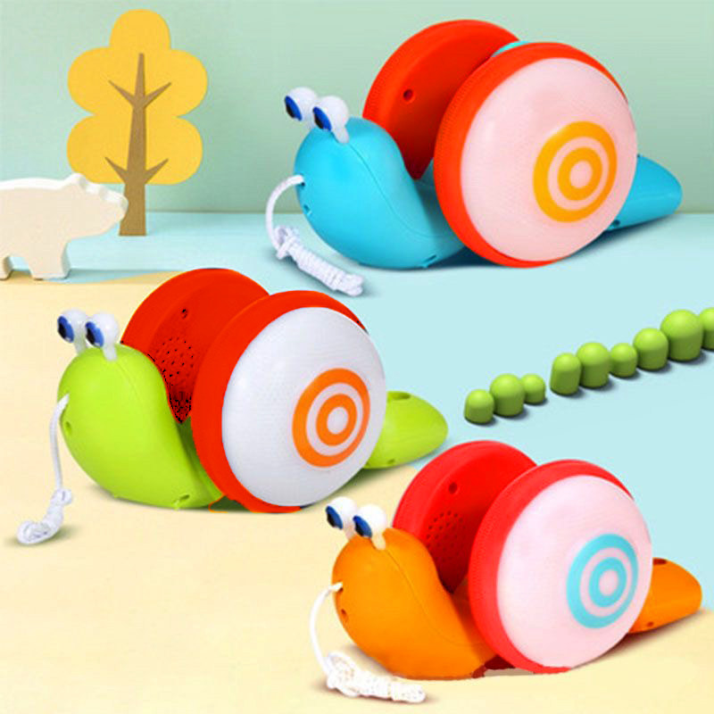 儿童牵绳蜗牛拉线毛毛虫纤绳音乐发灯光拖拉宝宝蠕动爬行学步玩具,淘宝优惠券,粉丝福利购,淘宝优惠卷