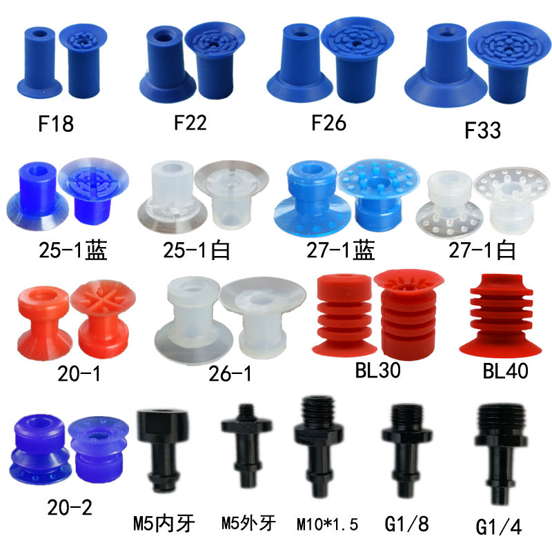 机械手开袋真空吸盘包装机硅胶强力吸嘴F18 26  APEX20盘面不带点 - 图0