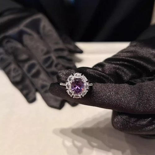 蕾迪高定s925银雏菊款椭圆鸽子蛋戒指重工款经典款 - 图0