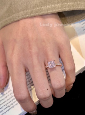 蕾迪高定布拉格恋人3克拉炫彩冰花切意大利工艺百搭戒指