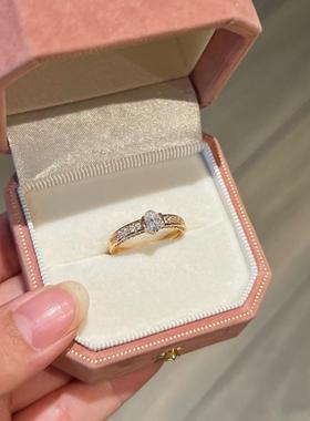 蕾迪高定新品0.8克拉戒指意大利工艺香槟金色