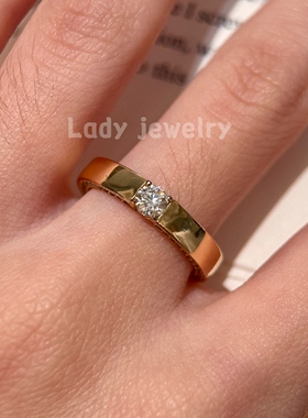 蕾迪真爱守护30分莫桑石意大利工艺情侣简约时尚百搭戒指