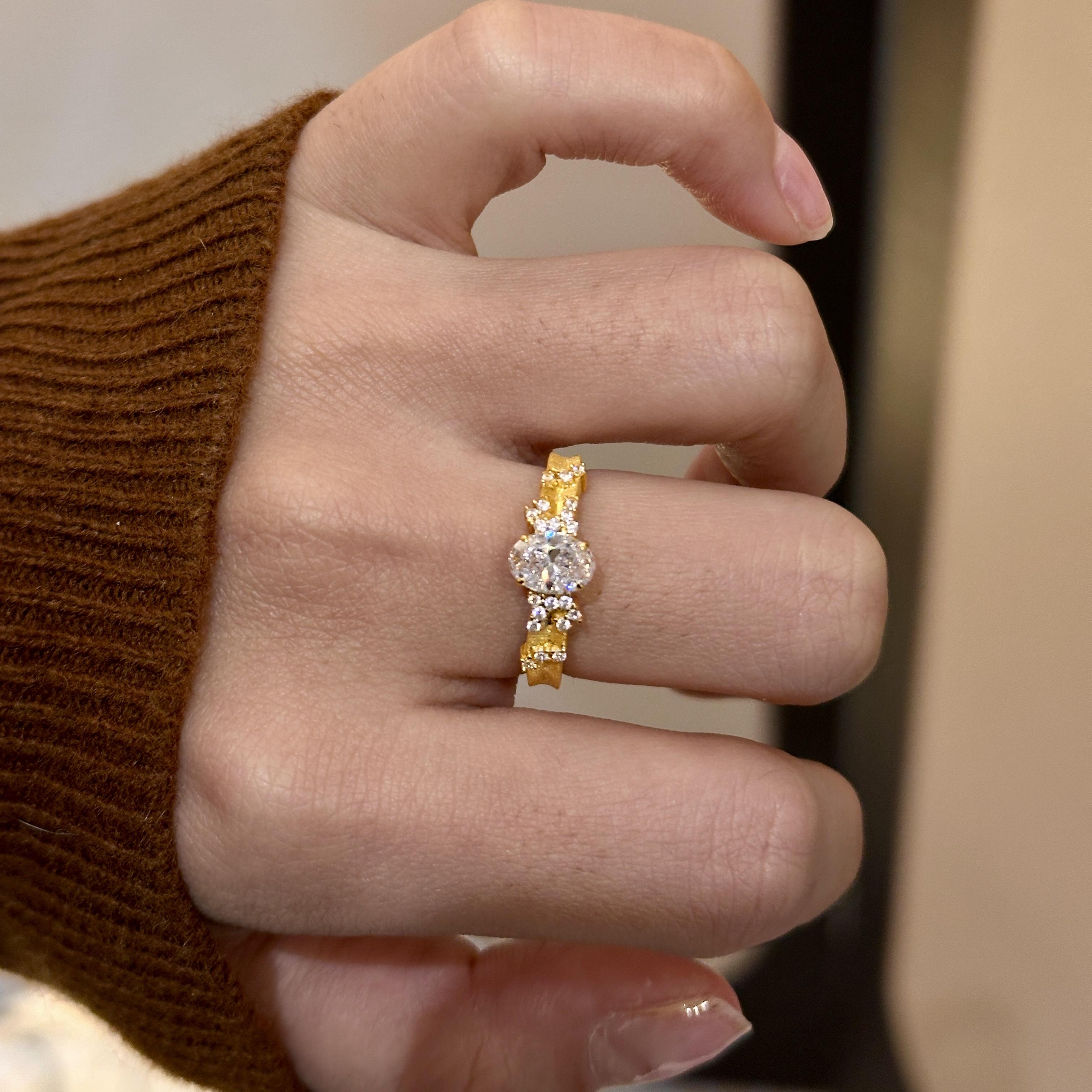 Lady's starry sky dove egg s925 silver ring