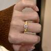 Lady's starry sky dove egg s925 silver ring