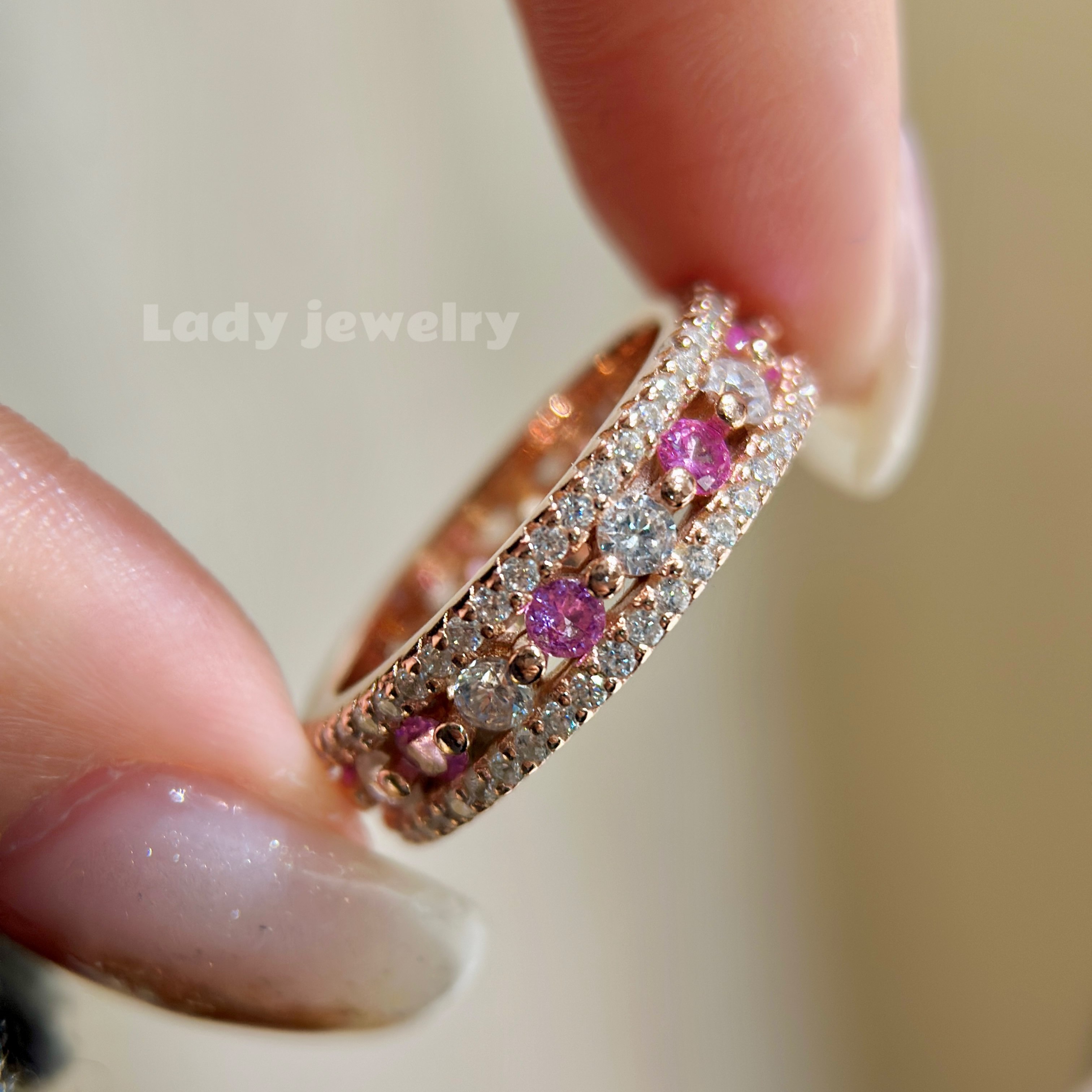 蕾迪培育粉宝石925银镀18k金超重工排戒指（真的好名媛）,淘宝优惠券,粉丝福利购,淘宝优惠卷