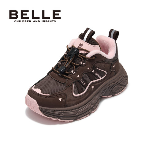 百丽童鞋儿童运动鞋冬季棉鞋加绒保暖防滑女童户外登山休闲老爹鞋 - 图2