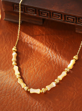 新中式国风竹节项链女轻奢小众