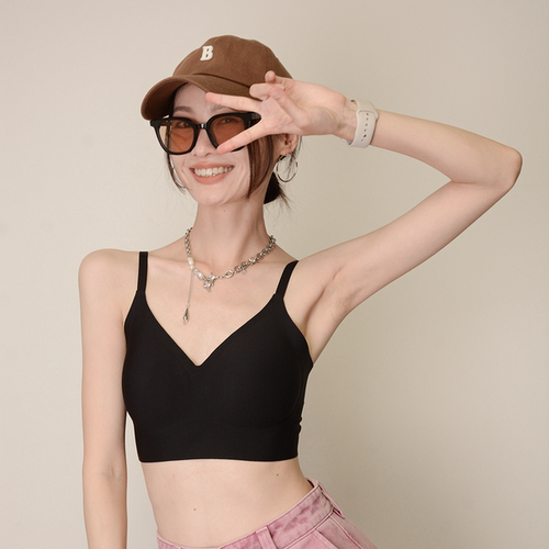 隐形王者超薄款！！内衣女夏季特调深肤色不透无痕背心式文胸美背 - 图1