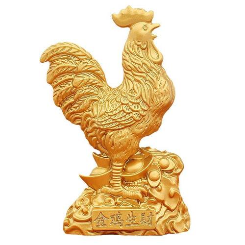 书房十二生肖生财元宝摆件桌面工艺品吉祥如意沙金鸡家居金鸡金属 - 图3