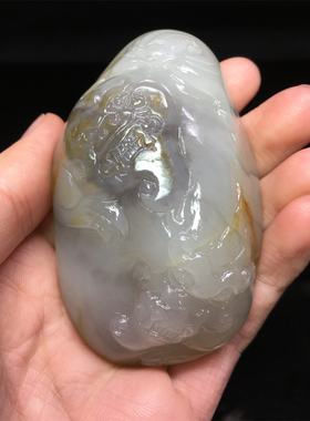 和田玉貔貅把件玉石寿上加寿