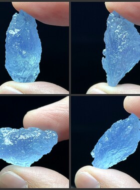 冰种海蓝宝原石水晶随型