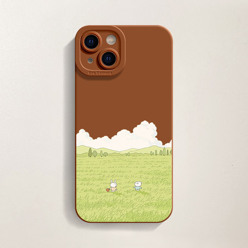 壳壳大世界文艺油画田园风适用苹果14/15手机套iphone16pro手机壳13高级感12pro软壳11新款12全包XR保护套女 - 图2