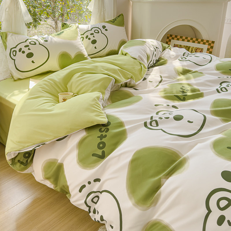 迪士尼水洗棉印花四件套亲肤床上四件套被套床单三件套学生宿舍