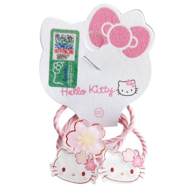 HelloKitty正品日系儿童樱花皮筋KT猫女童宝宝甜美扎发绳花朵发圈-图3